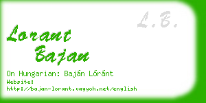 lorant bajan business card