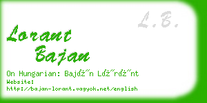 lorant bajan business card